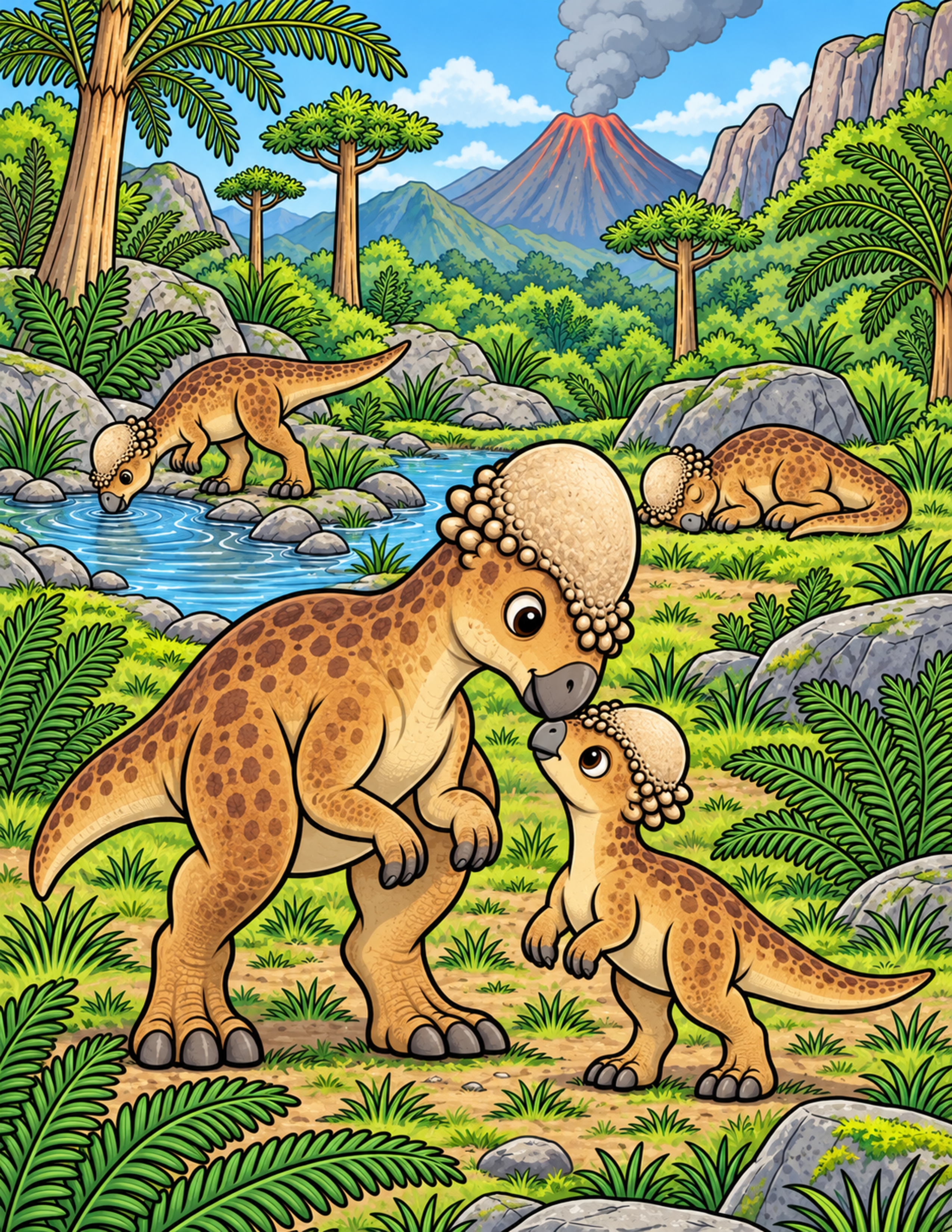 Pachycephalosaurus colorido