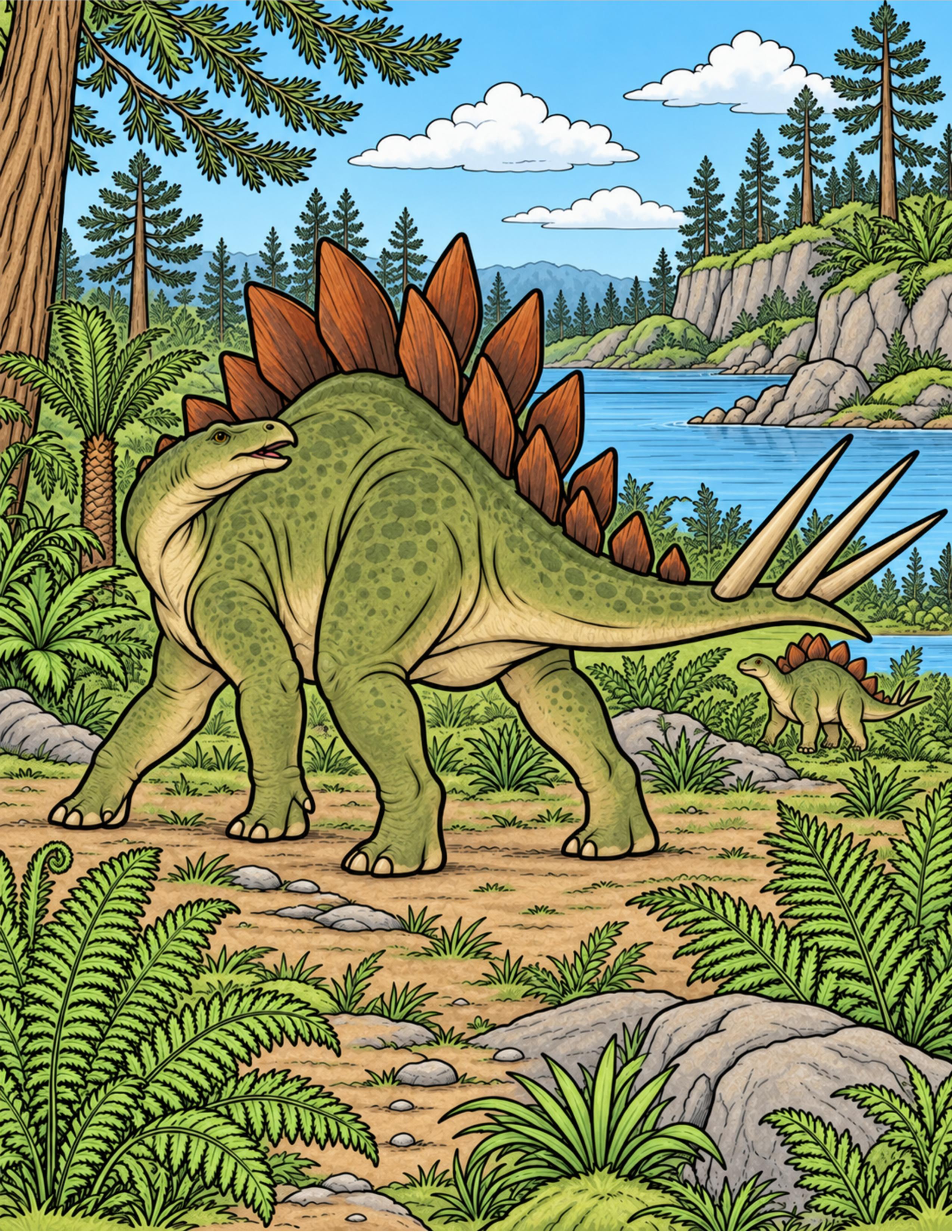 Stegosaurus colorido